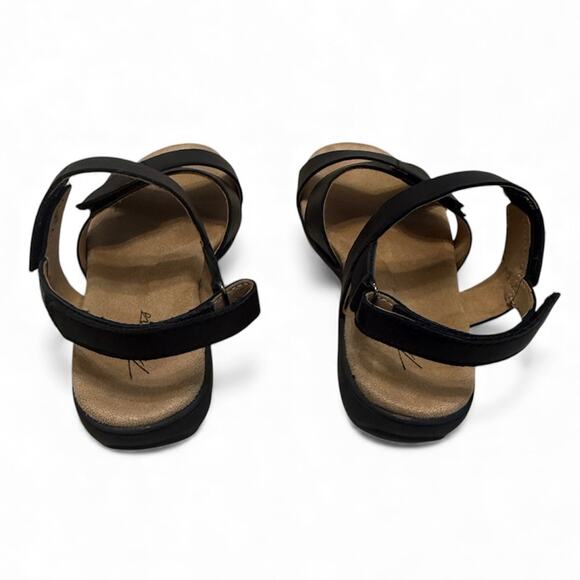 Trotters River Sandal Leather Shoe Strappy Summer Black Comfort Memory Foam 5.5 - Picture 7 of 12